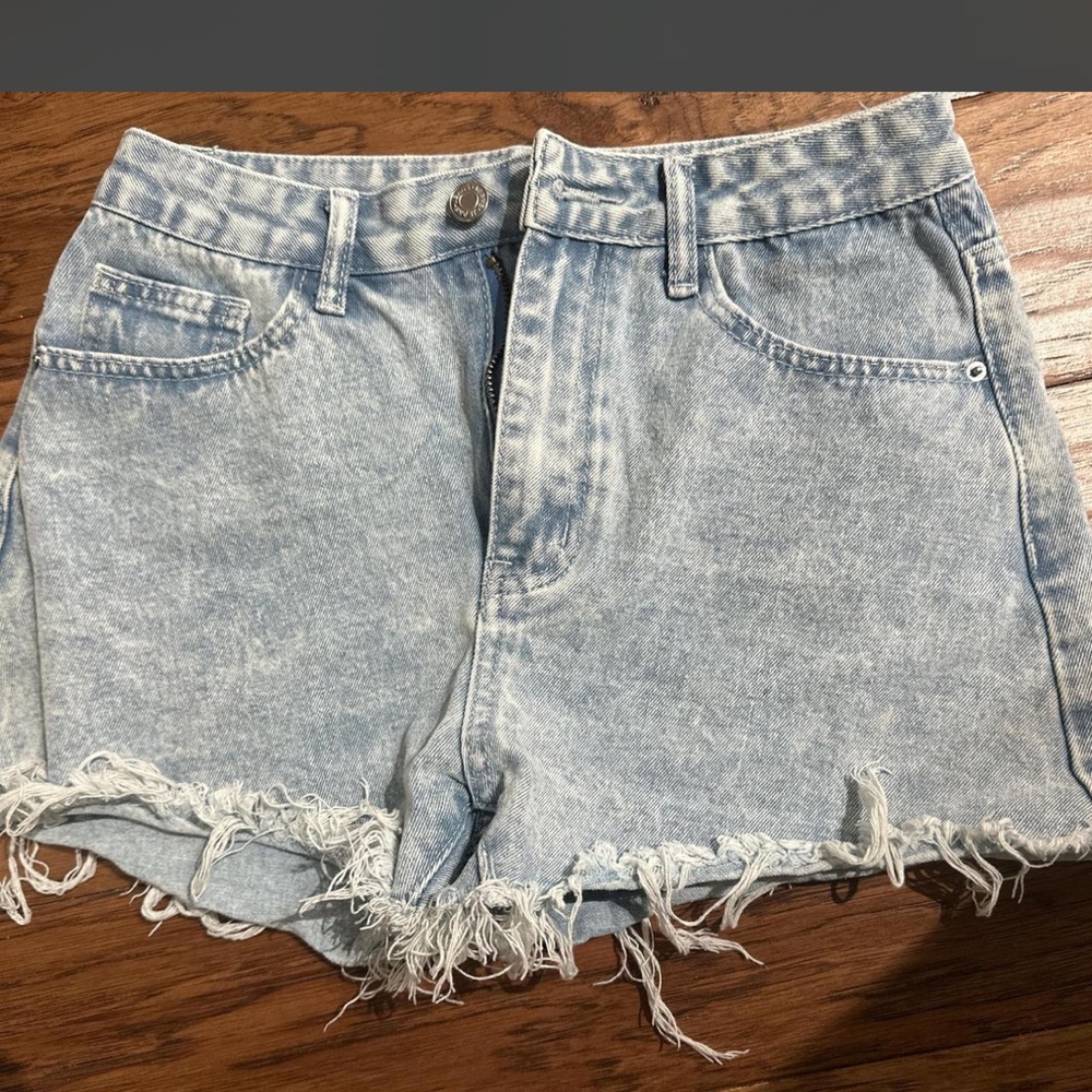 Denim Frayed Hem Women Shorts
